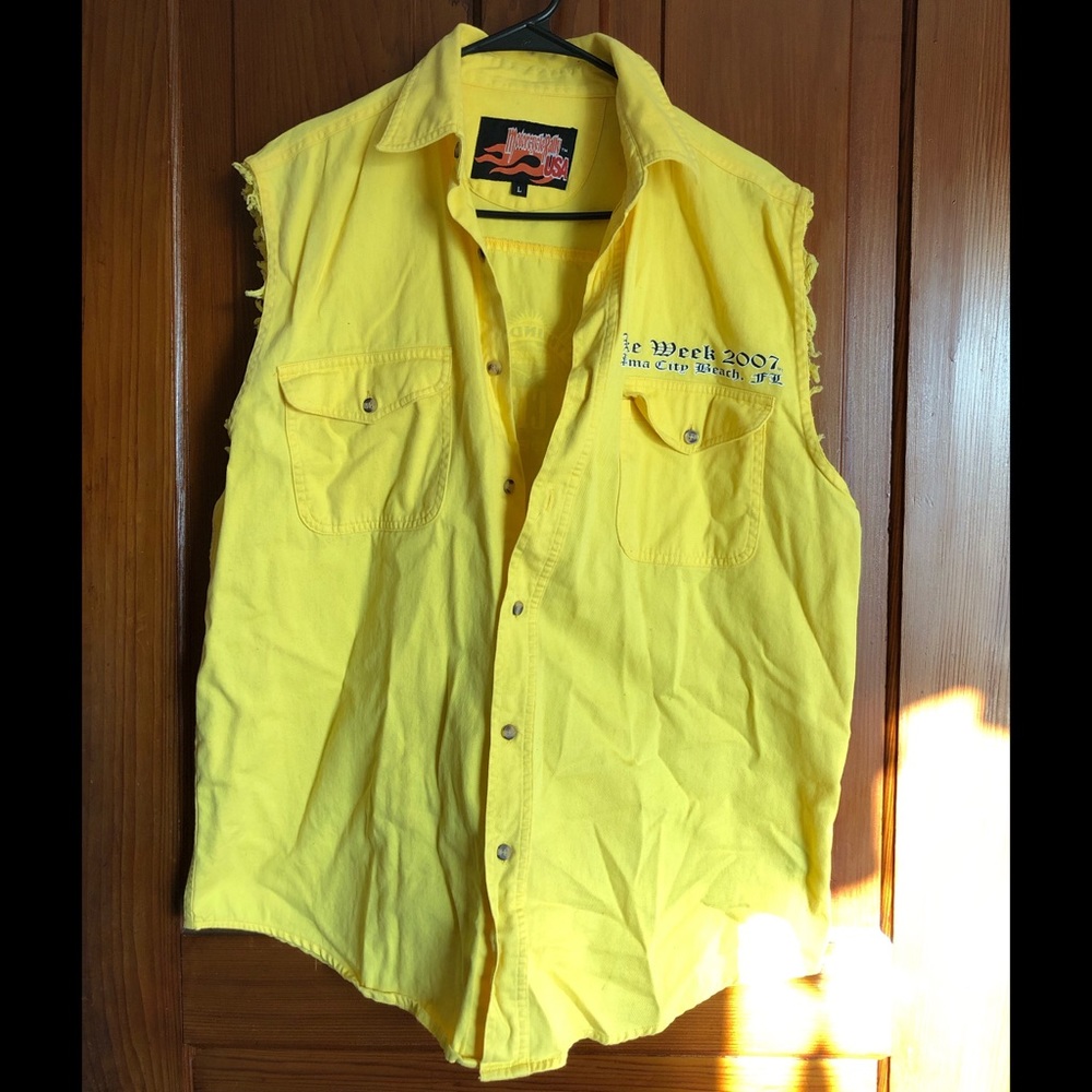 panama city beach bike week button down sleeveless shirt